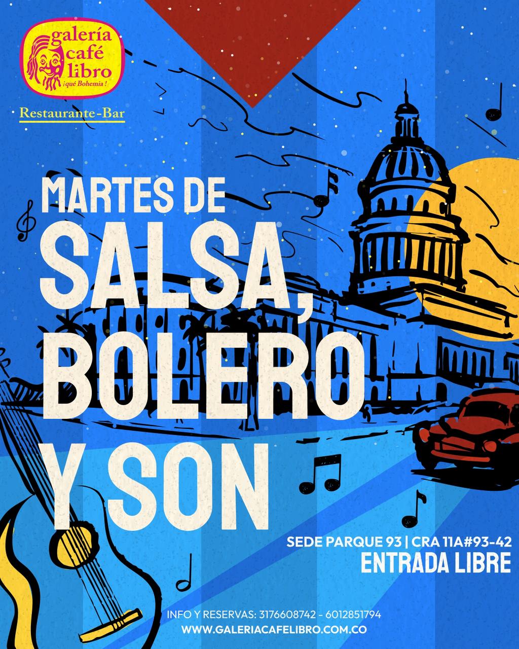 Evento - Galería Café Libro - Programación Martes de Salsa, Bolero y Son