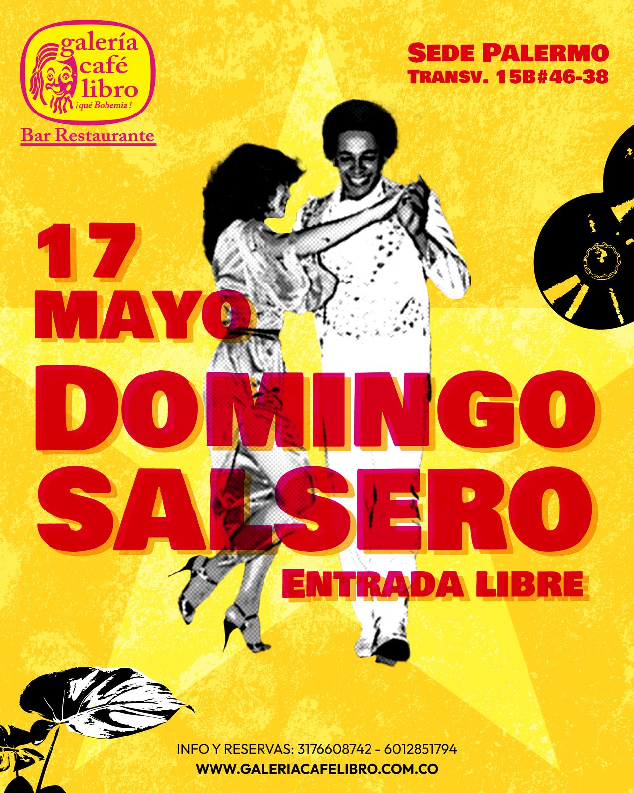 Evento - Galería Café Libro - Programación Domingo Salsero sede Palermo