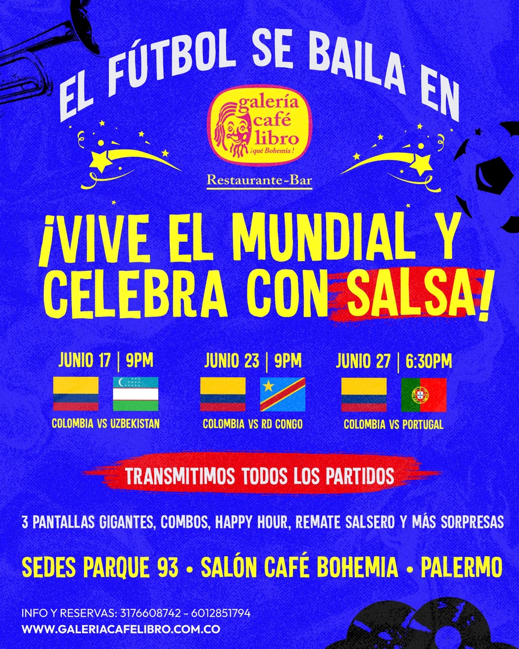 Evento - Galería Café Libro - Programación Vive el mundial y celebra con salsa