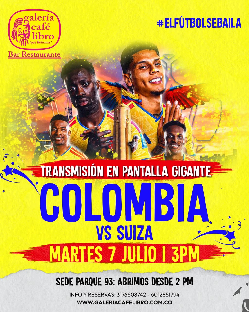 Imagen promoción El Futbol se baila "Colombia VS Suiza"