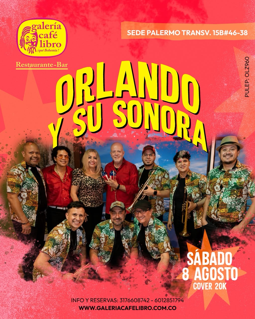 Evento - Galería Café Libro - Programación Orlando y su Sonora