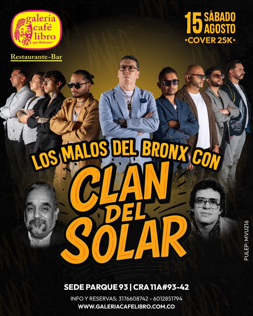 Evento - Galería Café Libro - Programación Los Malos del Bronx con El Clan del Solar