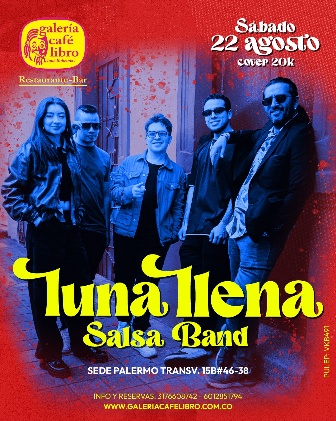 Evento - Galería Café Libro - Programación Luna Llena Salsa Band