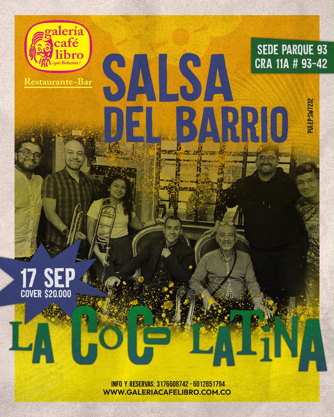 Evento - Galería Café Libro - Programación Salsa del barrio con La Coco Latina