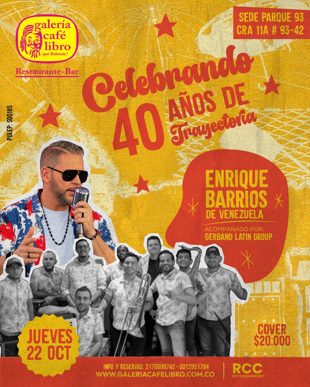 Evento - Galería Café Libro - Programación Celebrando 40  años de trayectoria Enrique Barrios